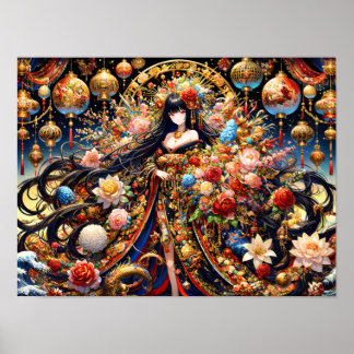 Poster Floral Lanterna Rainha adorava beleza real