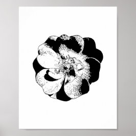 Poster Floral Mínimo Preto e Branco