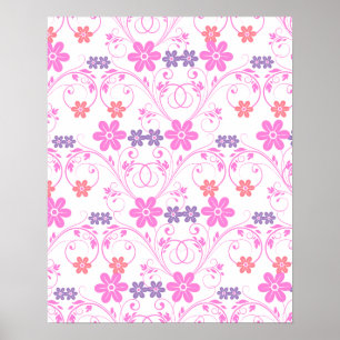 Pôster Floral Moderno Puro e Rosa