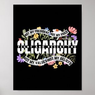 Poster Floral Não Meu Presidente Luta E Resiste À Oliga
