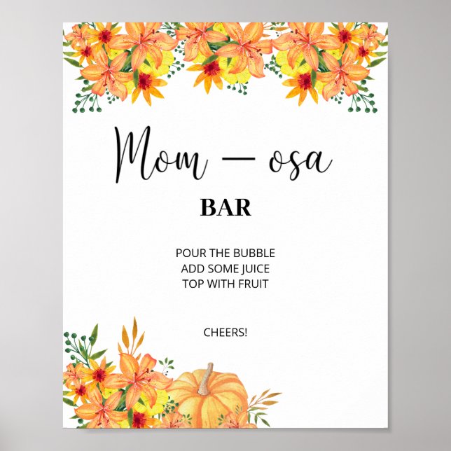 Poster Floral outono Mon-osa bar (Frente)