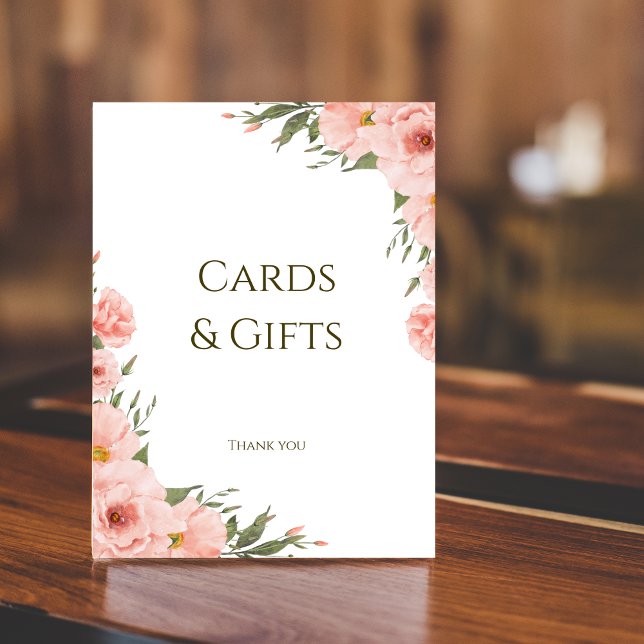 Poster Floral Personalizável de Pêssego de Aquarel (Criador carregado)