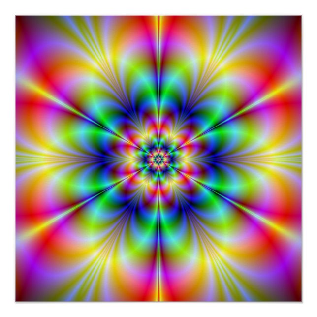 Pôster Floral Psychedelia Zazzle Perfect Poster (Frente)