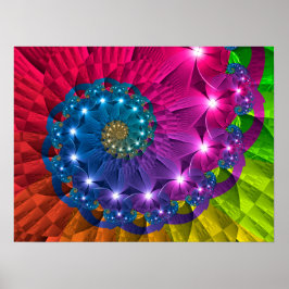 Poster Floral Rainbow Vortex