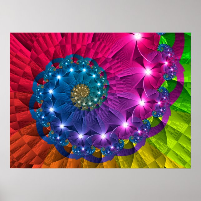 Poster Floral Rainbow Vortex (Frente)