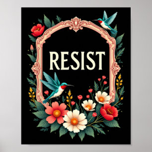 Poster Floral Resist Trump Funny Anti-trump 2025