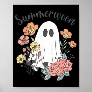Poster Floral Retro Fantasma Verão Summerween Temporada A