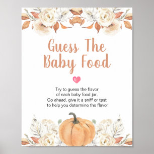 Poster Floral Russo da Abóbora Laranja Adivinha a Comida