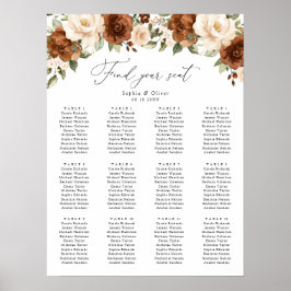Poster Floral Rust Peach Greenerescente