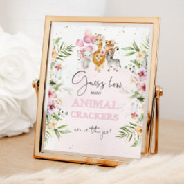 Poster Floral Safari Quantos crackers de animais no frasc