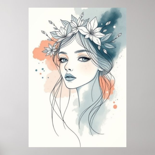Poster Floral Serenity (Frente)