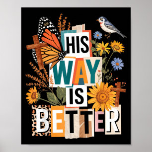 Poster Floral Seu Caminho É Melhor Borboleta Jesus Religi