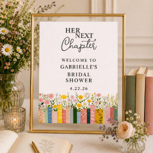 Poster Floral Storybook Seu Próximo Chá de panela De Capí