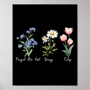 Poster Floral Sutil 8647 Flores de Trump Não Me Esqueça D