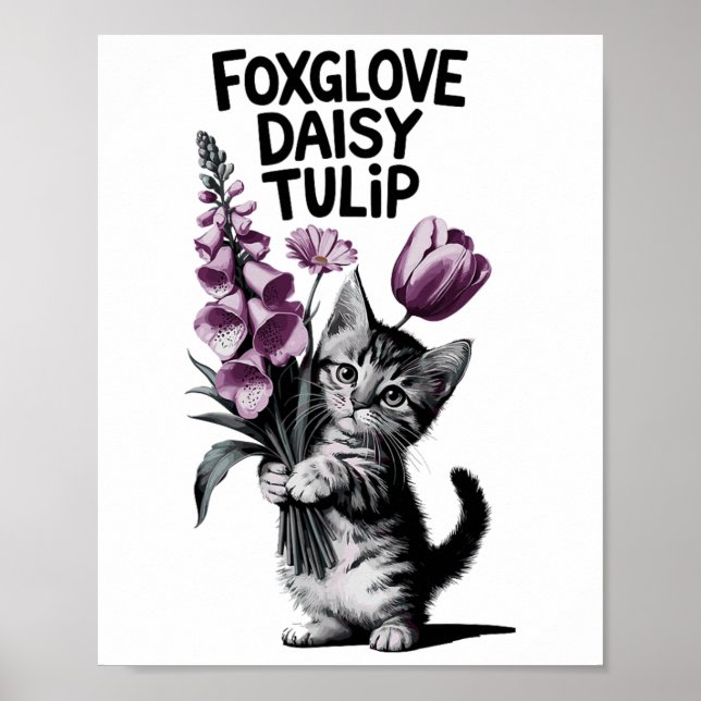 Poster Floral Sutil Anti Flores Dedaleira Margarida Tulip (Frente)