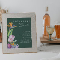 Floral Tropical Colorido | Bebidas Verdes com Toqu