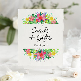 Poster Floral Tropical Paradise Flamingo Cards and Gifts