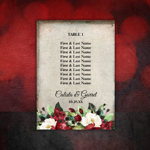 Poster Floral Verde Branco Burgundy Cinza Grunge