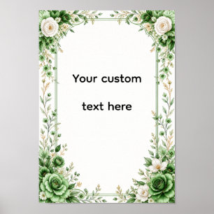 Poster Floral Verde Elegante