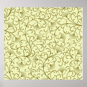 Poster Floral Vintage: Ilustração de Fundo Deslumbrante