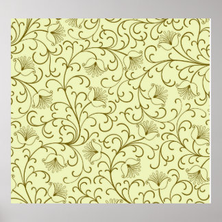 Poster Floral Vintage: Ilustração de Fundo Deslumbrante