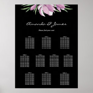 Poster Floral Wedding 10 Table Seating Chart
