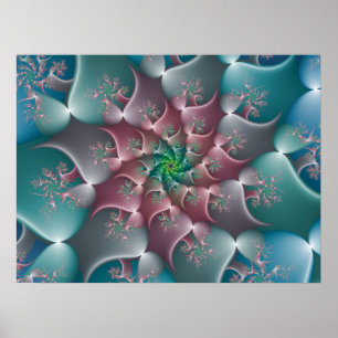 Poster Floral Whirlpool Fractal