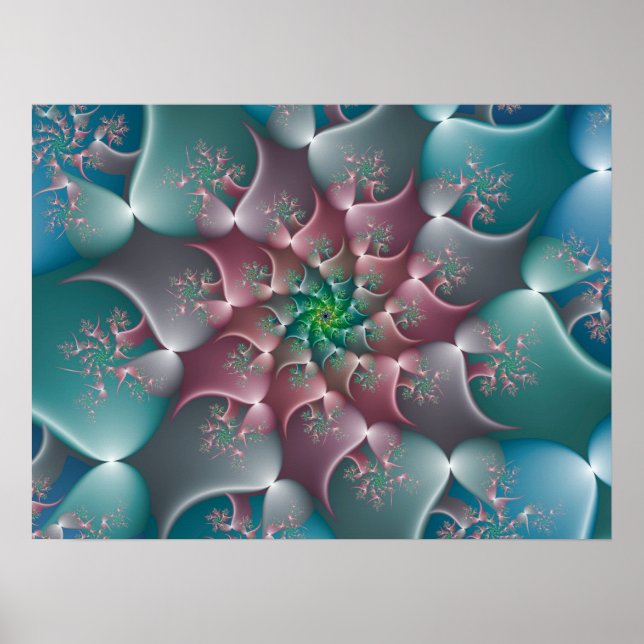 Poster Floral Whirlpool Fractal (Frente)
