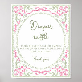 Poster Floral Wildflower Girl Diaper Raffle