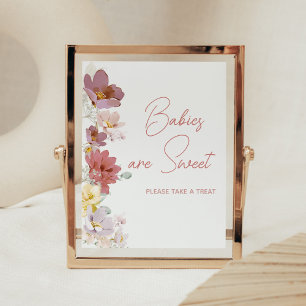 Poster Florals Baby Bloom Babies Chás de fraldas Bebês sã