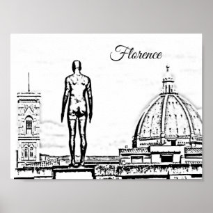 Poster Florence Duomo Black & White Gormley