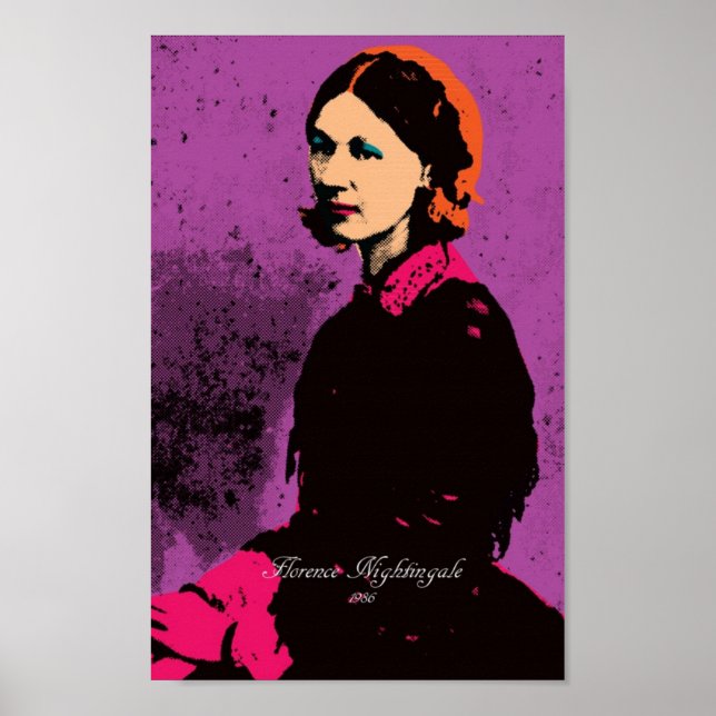 Pôster Florence Nightingale com Pop Art (Frente)