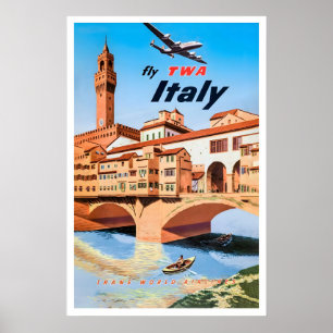 Poster Florence Vintage Retro Toscana Itália Viagens Mund