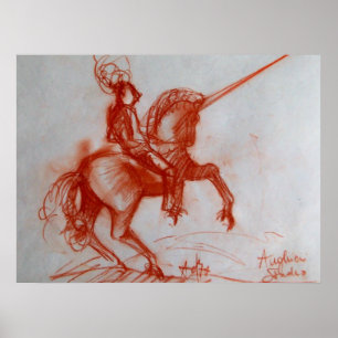POSTER FLORENTINE KNIGHT EM HORSEBACK