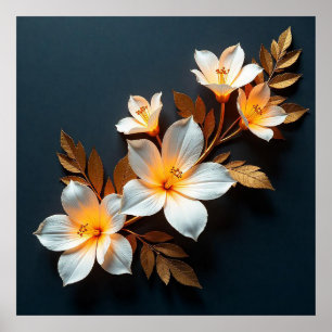 Poster Flores 3d coloridas