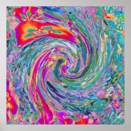 Poster Flores Abstratas Psicotrópicas Ondas de Cores Arco