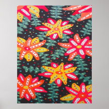 Flores Amarelas e Laranja Negros