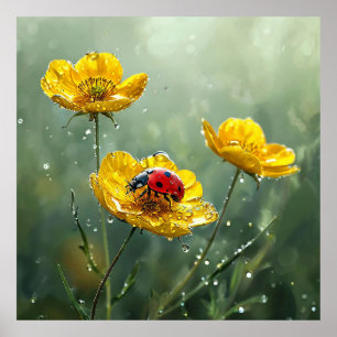 Poster Flores amarelas vibrantes