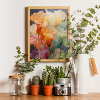 Pôster Flores Aquarela Datura Elegante Moderna