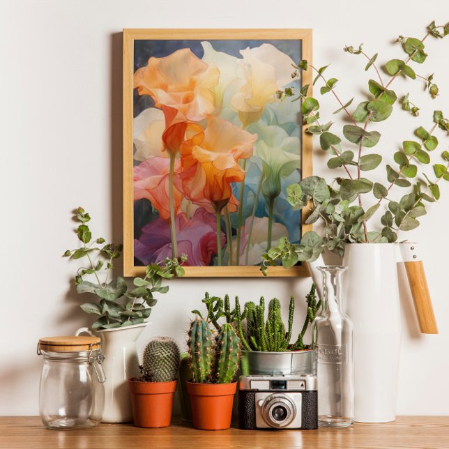 Pôster Flores Aquarela Datura Elegante Moderna (Criador carregado)