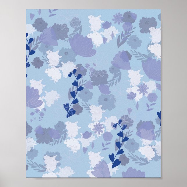 Poster Flores Azuis (Frente)