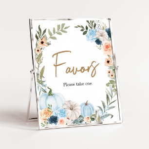 Poster Flores Azuis de Outono Favoritos de Chá de fraldas