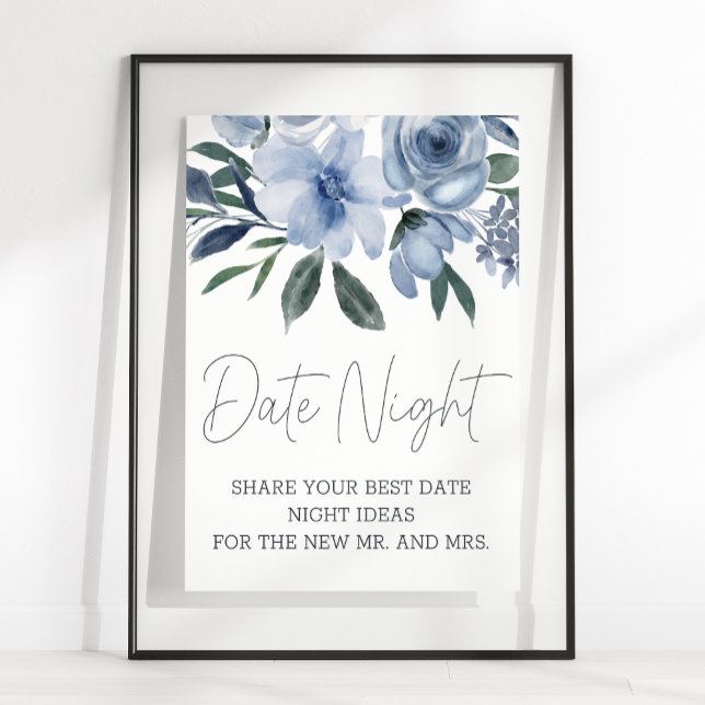 Poster Flores Azuis Dusty - Noite (Criador carregado)