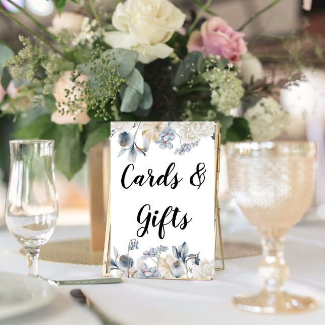 Poster Flores Azuis E Brancas Elegantes (Criador carregado)