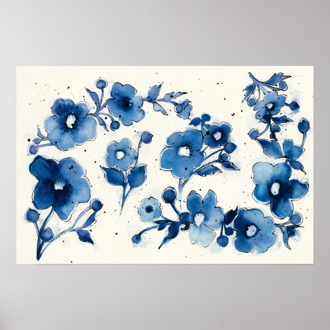Poster Flores Azuis Independentes (Frente)