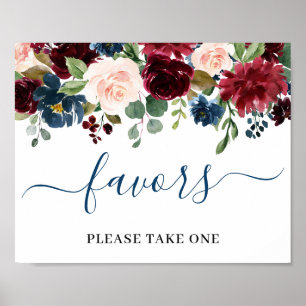 Poster Flores Azuis Marinhos Brilhantes Favorecem Casamen