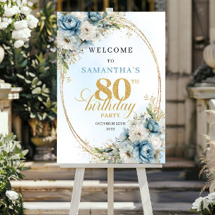 Poster Flores boho aquarela clássicas boas-vindas 80 anos