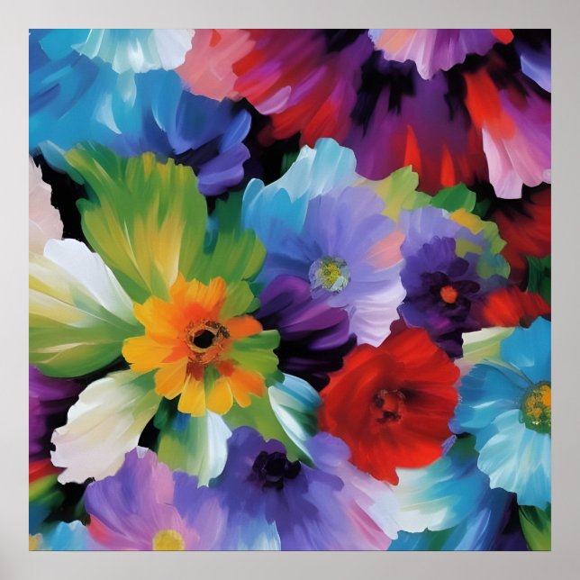 Poster Flores Bonitas Pintadas (Frente)