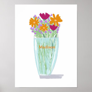 Poster Flores Bonito Doce +Nome Personalizado