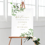 Poster Flores brancas e Festa de noivado verde<br><div class="desc">Bem-vindos aos seus convidados em estilo com o nosso emblema de boas-vindas à festa de noivado, perfeitamente personalizável, concebido para dar o tom ao seu dia especial. Apresentando delicadas cores aquáticas verdes e elegantes flores brancas, este sinal combina facilmente elementos inspirados na natureza com um toque de sofisticação. Este sinal...</div>